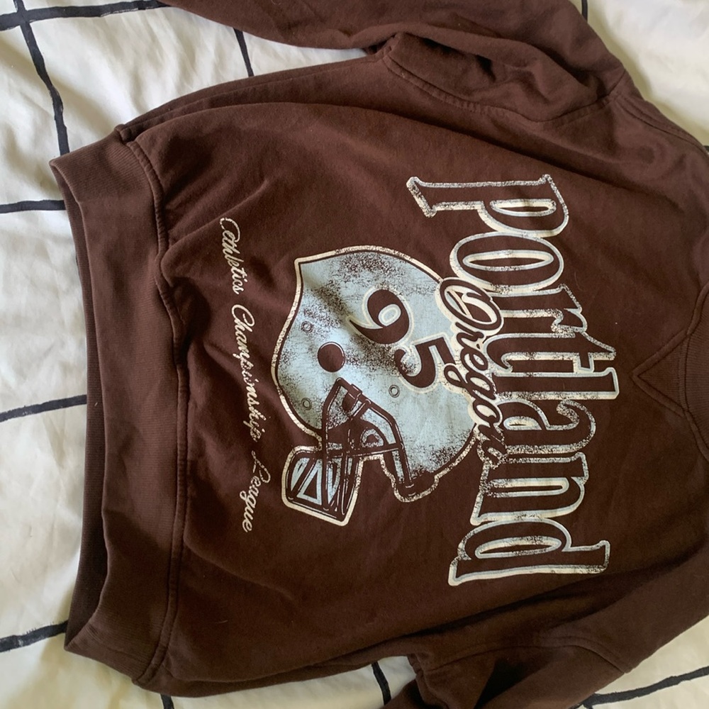 Brown and light baby blue long sleeve crewneck size small